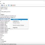 Giao diện Device Manager trên Windows 11 hiển thị tùy chọn 'Update driver' cho card mạng Wi-Fi Intel AX200.