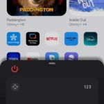 Giao diện điều khiển từ xa ảo của TV Samsung qua ứng dụng SmartThings trên điện thoại.