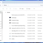 Giao diện File Explorer hiển thị mục Tệp tin gần đây trong Windows 11
