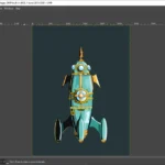 Giao diện GIMP hiển thị file PSD đang mở với các layer