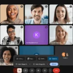 Giao diện Google Meet với tính năng trình chiếu trực tiếp từ camera ngoài