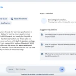 Giao diện Google NotebookLM đang tạo Tổng quan âm thanh (Audio Overview) với các người dẫn AI