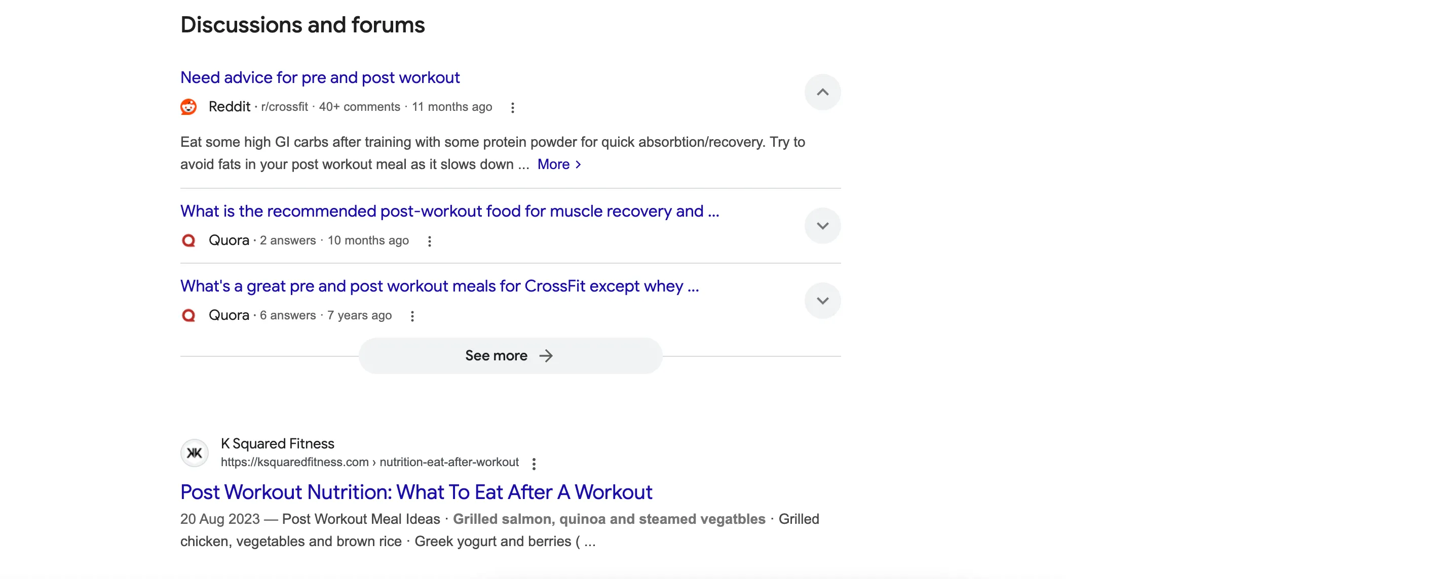 Giao diện Google Search hiển thị kết quả được phân loại theo nhóm 'Discussions and forums' giúp người dùng dễ dàng tìm kiếm thông tin từ các diễn đàn và cộng đồng trực tuyến.