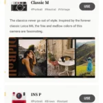 Giao diện lựa chọn các bộ lọc camera miễn phí và trả phí trong ứng dụng OldRoll
