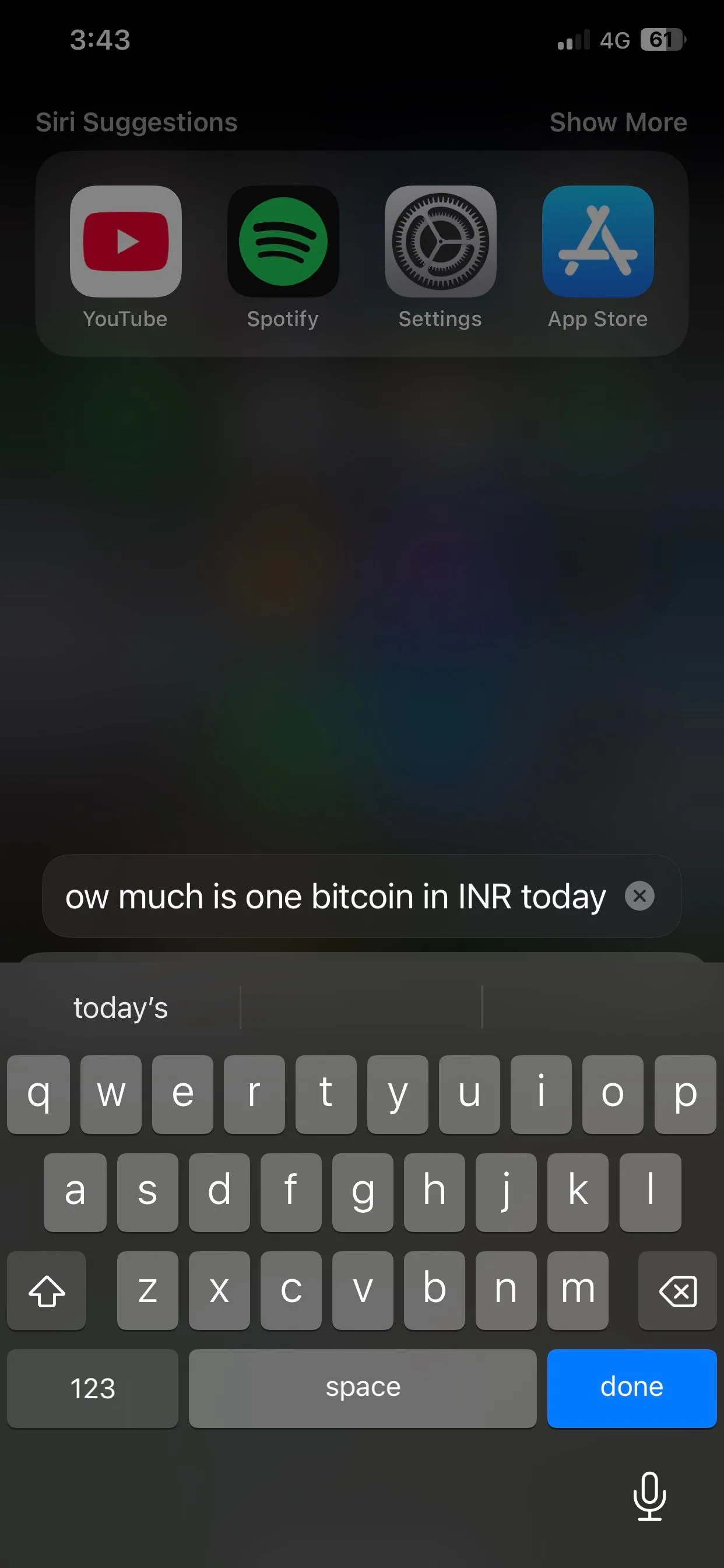 Giao diện nhập liệu cho Siri trên iPhone chạy iOS 17