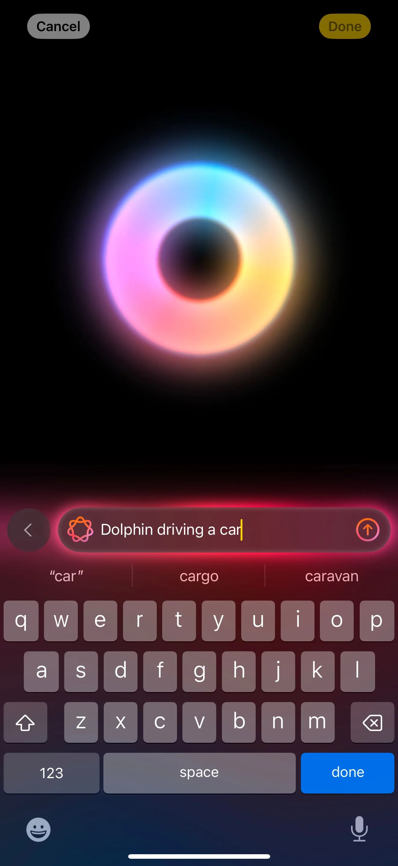 Giao diện nhập mô tả để tạo hình ảnh trong Image Playground