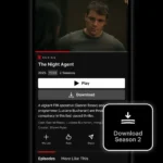 Giao diện nút 'Tải trọn mùa' (Season Download) trên ứng dụng Netflix dành cho iPhone, giúp người dùng dễ dàng tải toàn bộ mùa phim để xem ngoại tuyến.