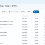 Giao diện PC Manager hiển thị danh sách các tệp có dung lượng lớn trên máy tính Windows để người dùng quản lý