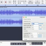 Giao diện phần mềm Audacity khi đang sử dụng plugin nén âm thanh.