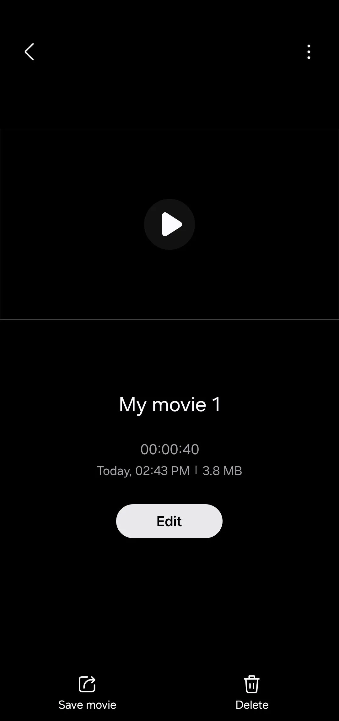 Giao diện quản lý dự án video trong ứng dụng Samsung Studio, hiển thị các bản chỉnh sửa đã lưu.