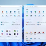 Giao diện Start Menu Windows 11 mới với tùy chọn bố cục Phân loại (Category) và Lưới (Grid)
