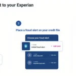 Giao diện tạo cảnh báo gian lận (fraud alert) trên website Experian, minh họa bước bảo vệ tín dụng sau rò rỉ dữ liệu