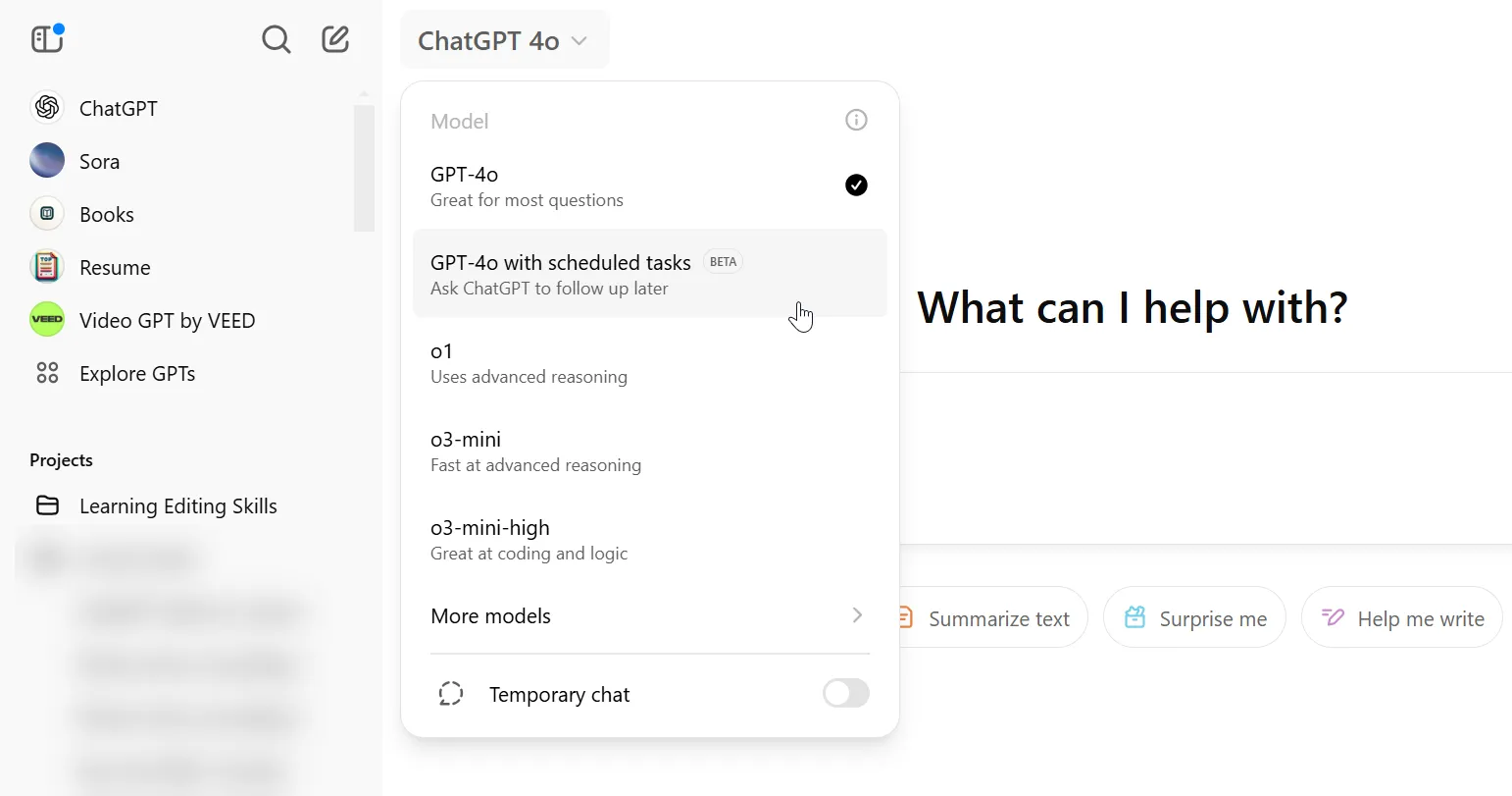 Giao diện tính năng ChatGPT Tasks hiển thị lịch trình và lời nhắc