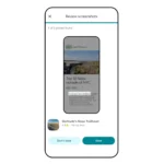 Giao diện tính năng xem lại và lưu ảnh chụp màn hình địa điểm du lịch trong Google Maps với đề xuất của Gemini.