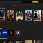 Giao diện trang Khám phá (Discover) của Plex, hiển thị thanh tìm kiếm và các bộ phim, chương trình TV được đề xuất