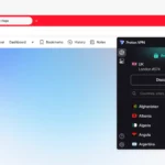 Giao diện trình duyệt Vivaldi với nút Proton VPN tích hợp, hướng dẫn cách kết nối và bật tính năng VPN để duyệt web an toàn.