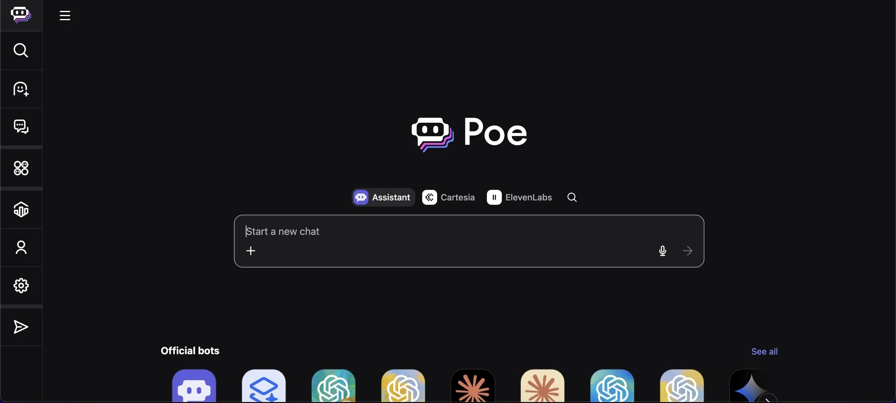 Giao diện trò chuyện của Poe bởi Quora