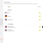 Giao diện ứng dụng CyberGhost VPN cho phép người dùng chọn vị trí máy chủ, minh họa yếu tố ảnh hưởng đến tốc độ kết nối VPN.