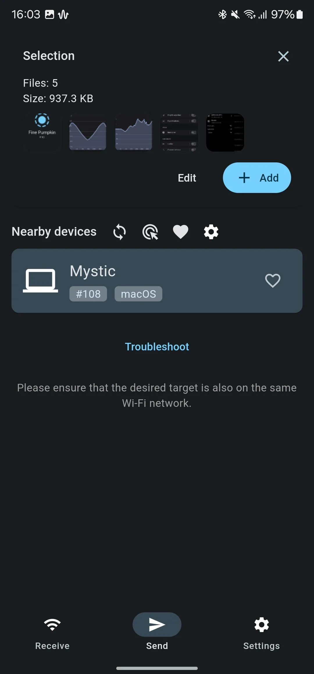 Giao diện ứng dụng LocalSend để truyền tệp đa nền tảng trên Android
