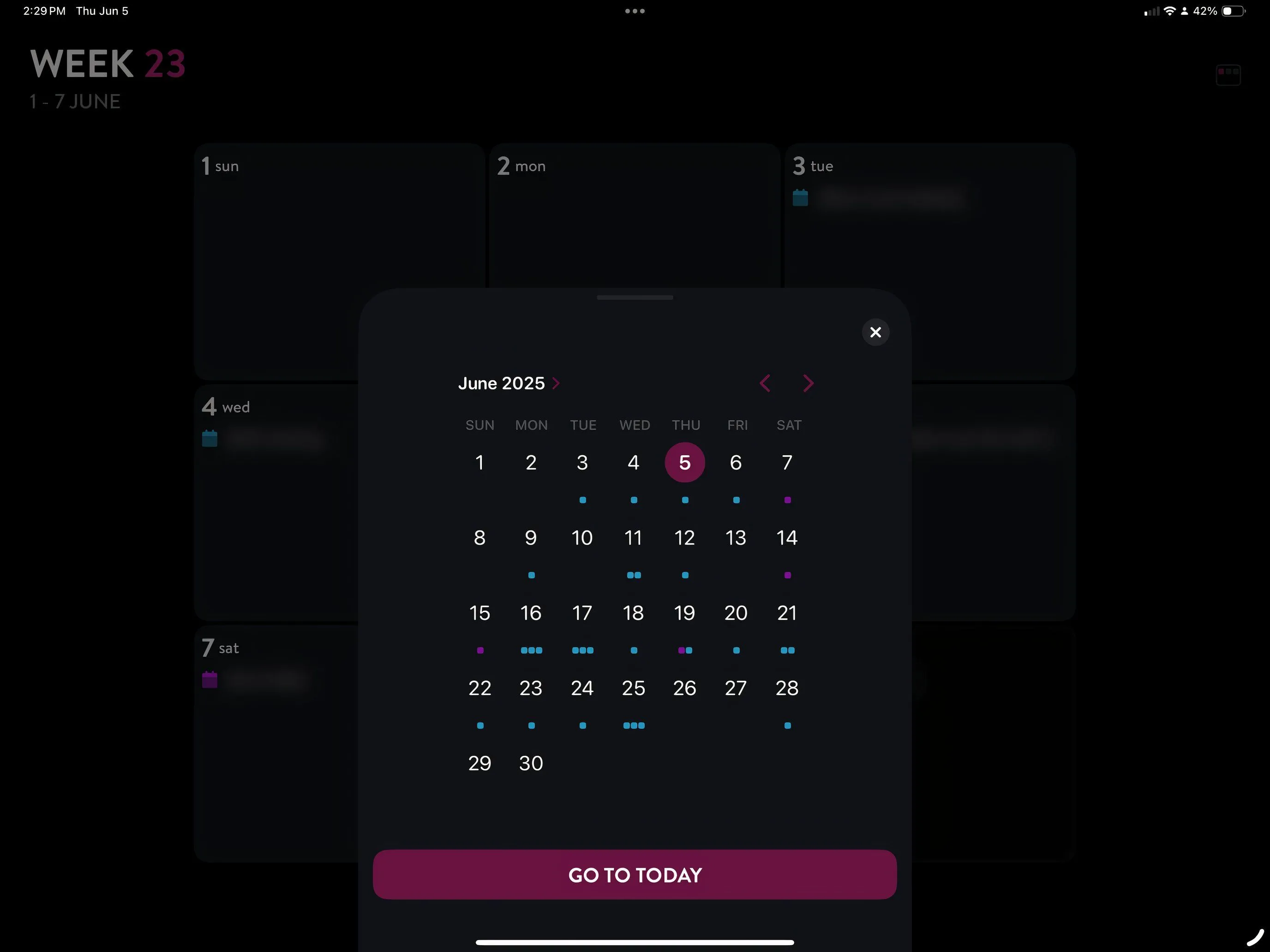 Giao diện ứng dụng Moleskine Planner cho iPad giúp lập kế hoạch cá nhân