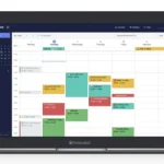 Giao diện ứng dụng Proton Calendar trên máy tính, hiển thị các khối thời gian và sự kiện đã lên lịch.