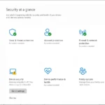 Giao diện ứng dụng Windows Security trên Windows 11, cho thấy các tính năng bảo mật tích hợp như chống virus và tường lửa.