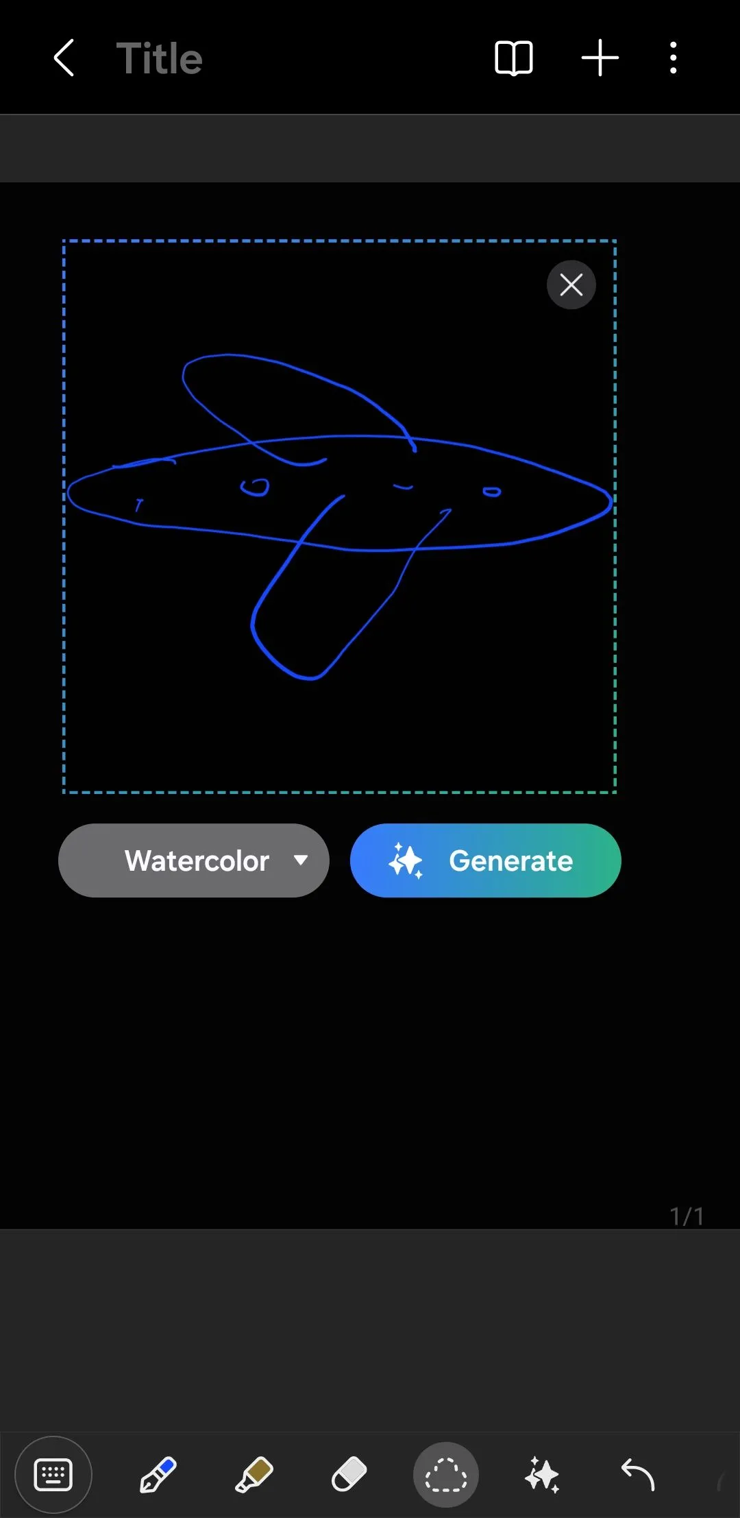 Giao diện vẽ và phác thảo trong ứng dụng Samsung Notes