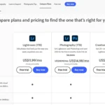 Giao diện website chính thức của Adobe giới thiệu gói Adobe Photography Plan