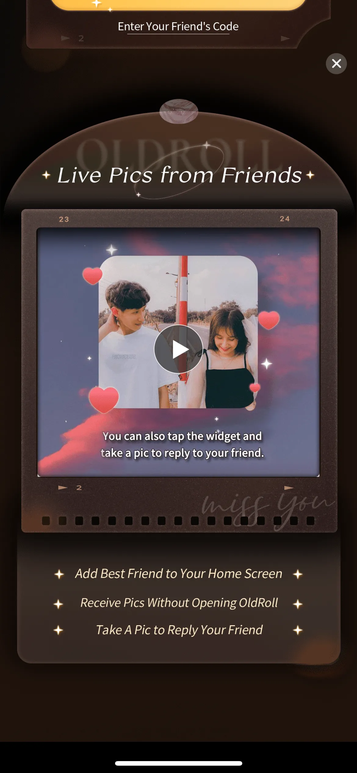 Giao diện widget chia sẻ ảnh &quot;Bưu điện&quot; của OldRoll