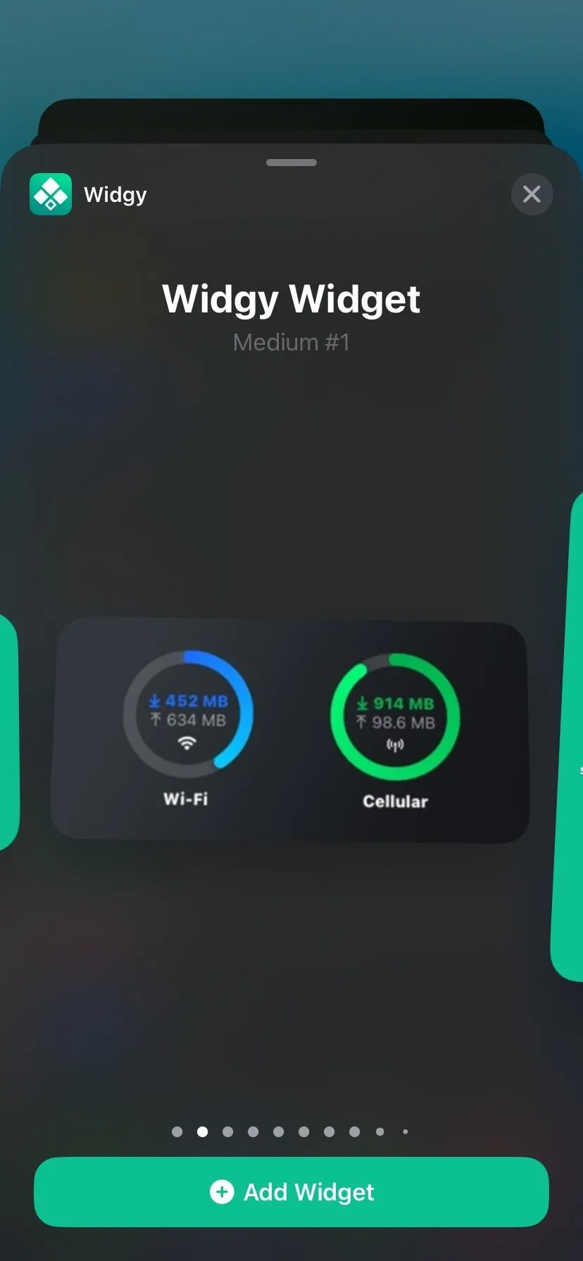 Giao diện widget Widgy tùy chỉnh trên iPhone