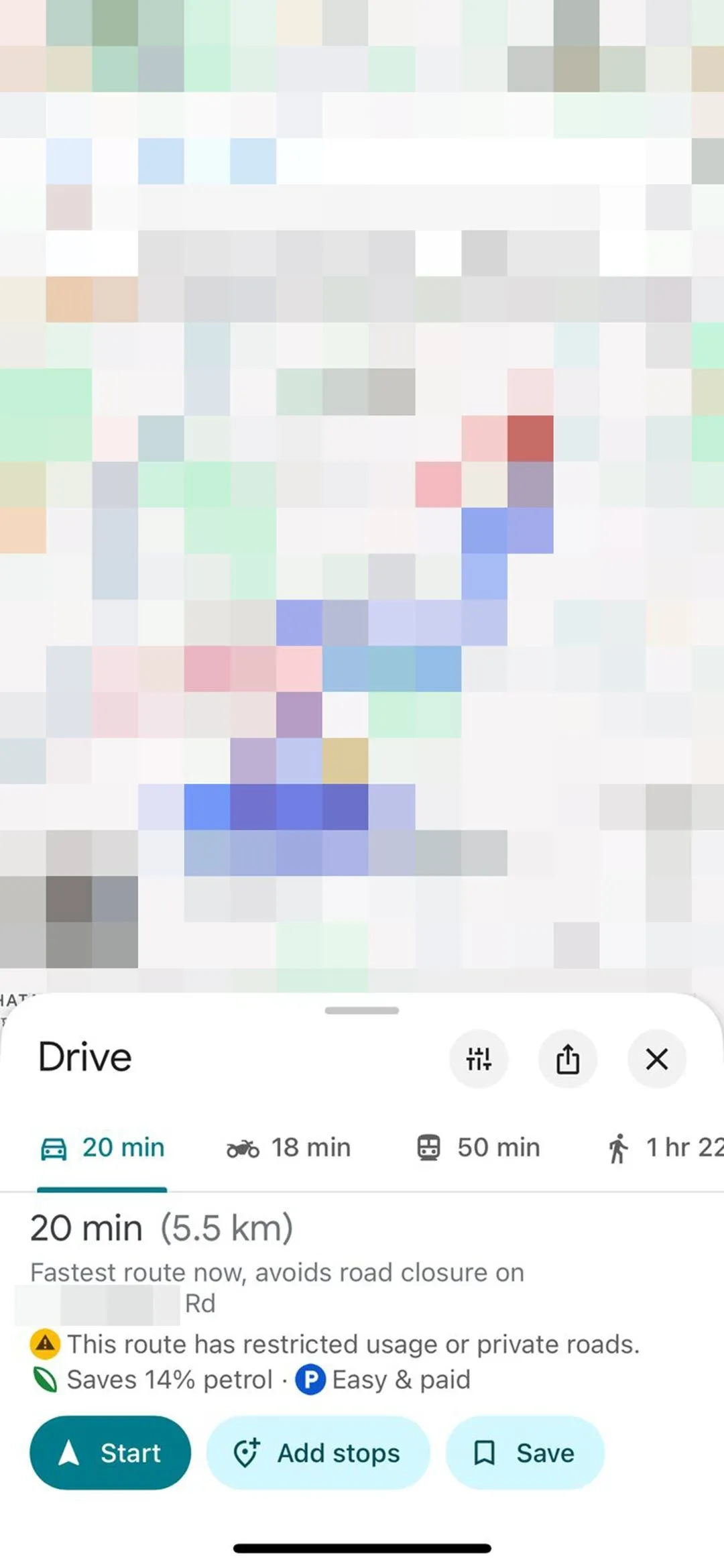Google Maps hiển thị thông tin tình trạng bãi đỗ xe trên thiết bị iOS