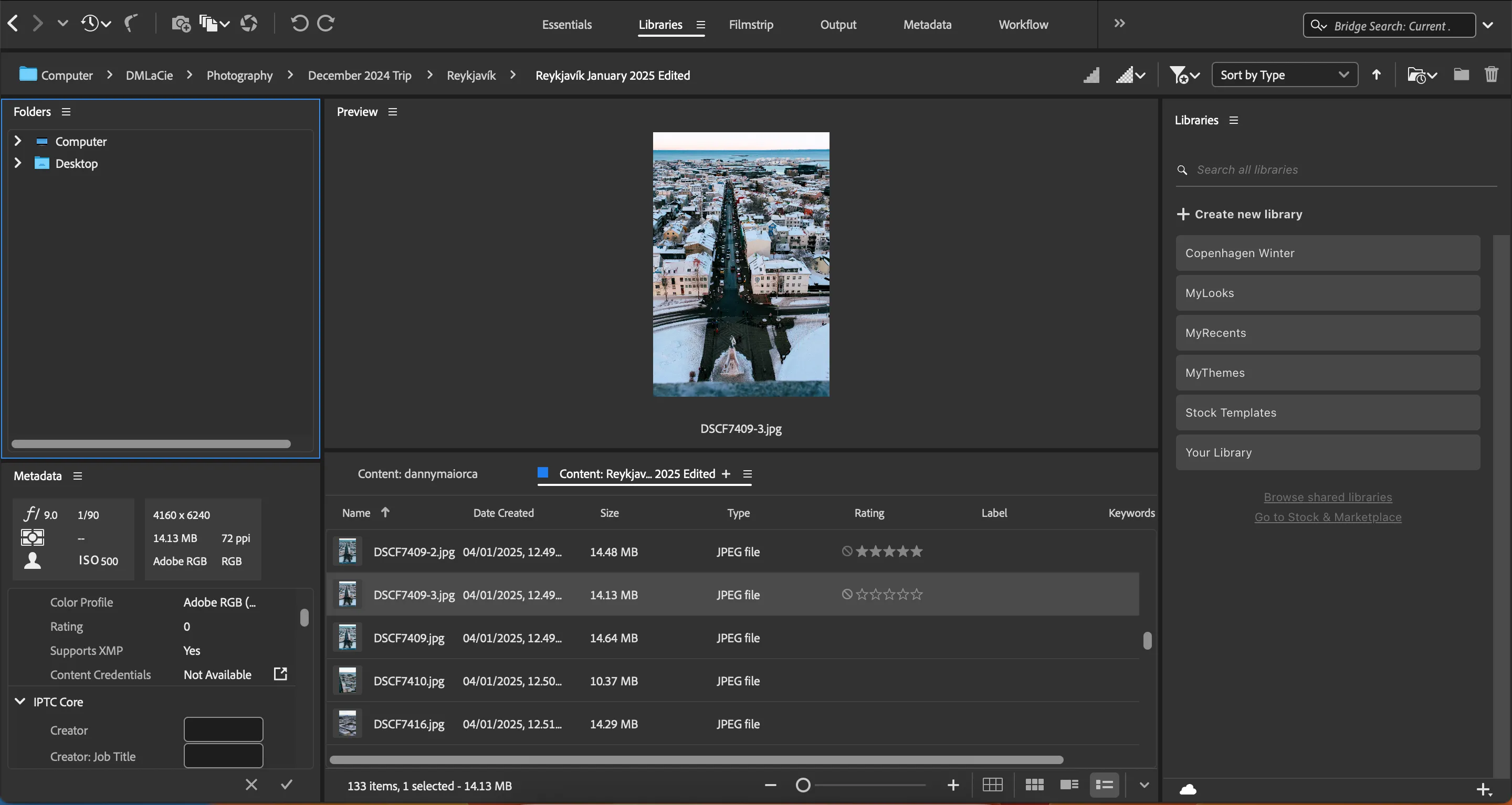Hệ thống đánh giá sao trong Adobe Bridge để ưu tiên ảnh