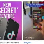 Hình ảnh minh họa các video lừa đảo trên TikTok quảng cáo ứng dụng bí mật để truy cập tính năng ẩn.