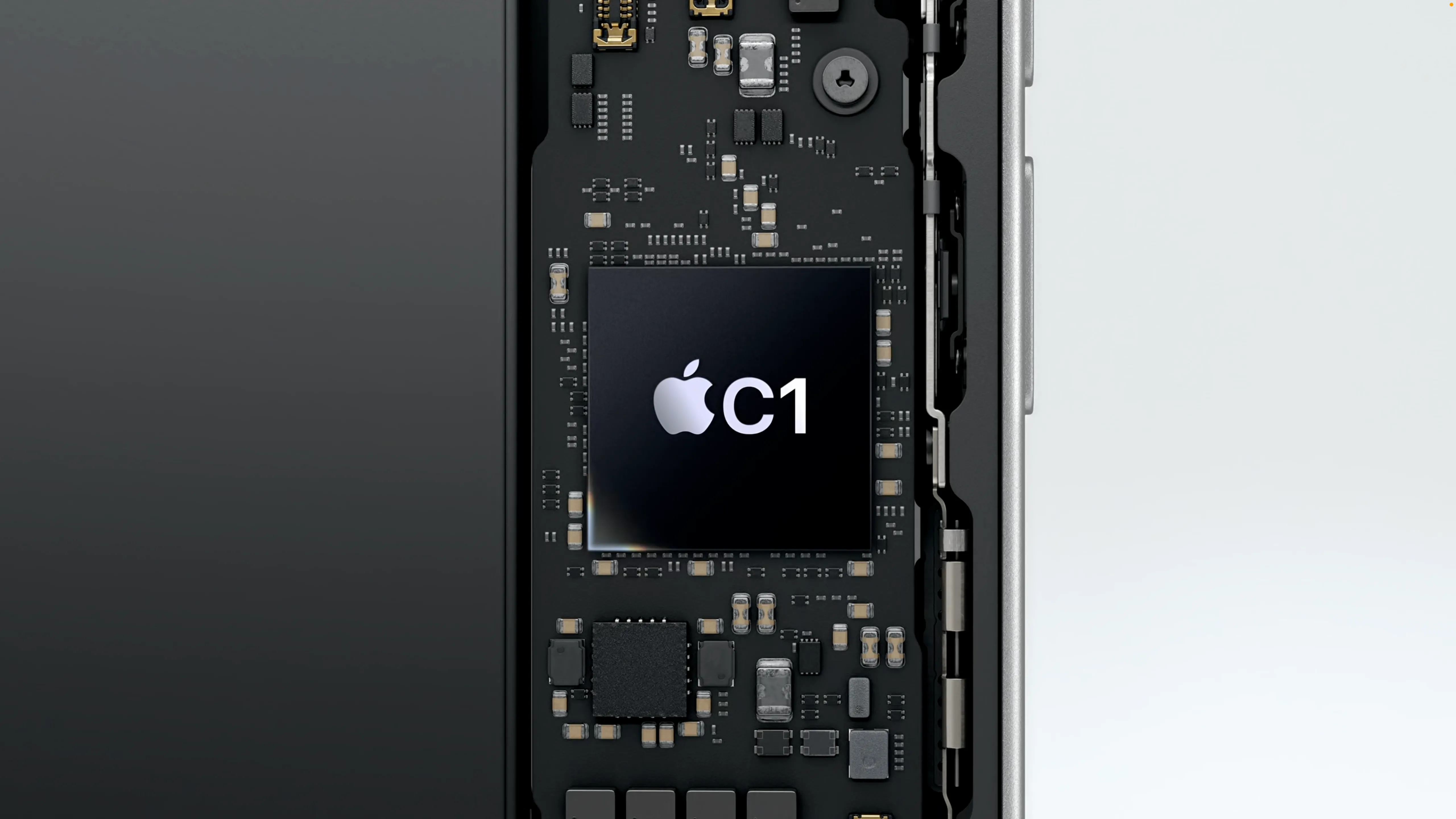 Hình ảnh minh họa chip Apple C1, modem tự phát triển đầu tiên tích hợp trên iPhone 16e