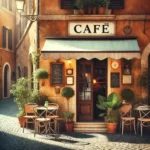 Hình ảnh một quán cà phê được tạo bởi DALL-E cho thấy lỗi sai chính tả trong văn bản "Café"