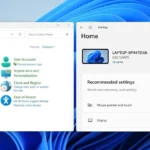 Hình ảnh so sánh giao diện Control Panel truyền thống và ứng dụng Settings hiện đại trên Windows 11, minh họa sự phân mảnh cài đặt.