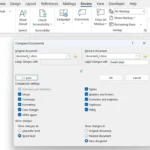 Hộp thoại so sánh tài liệu trong Microsoft Word
