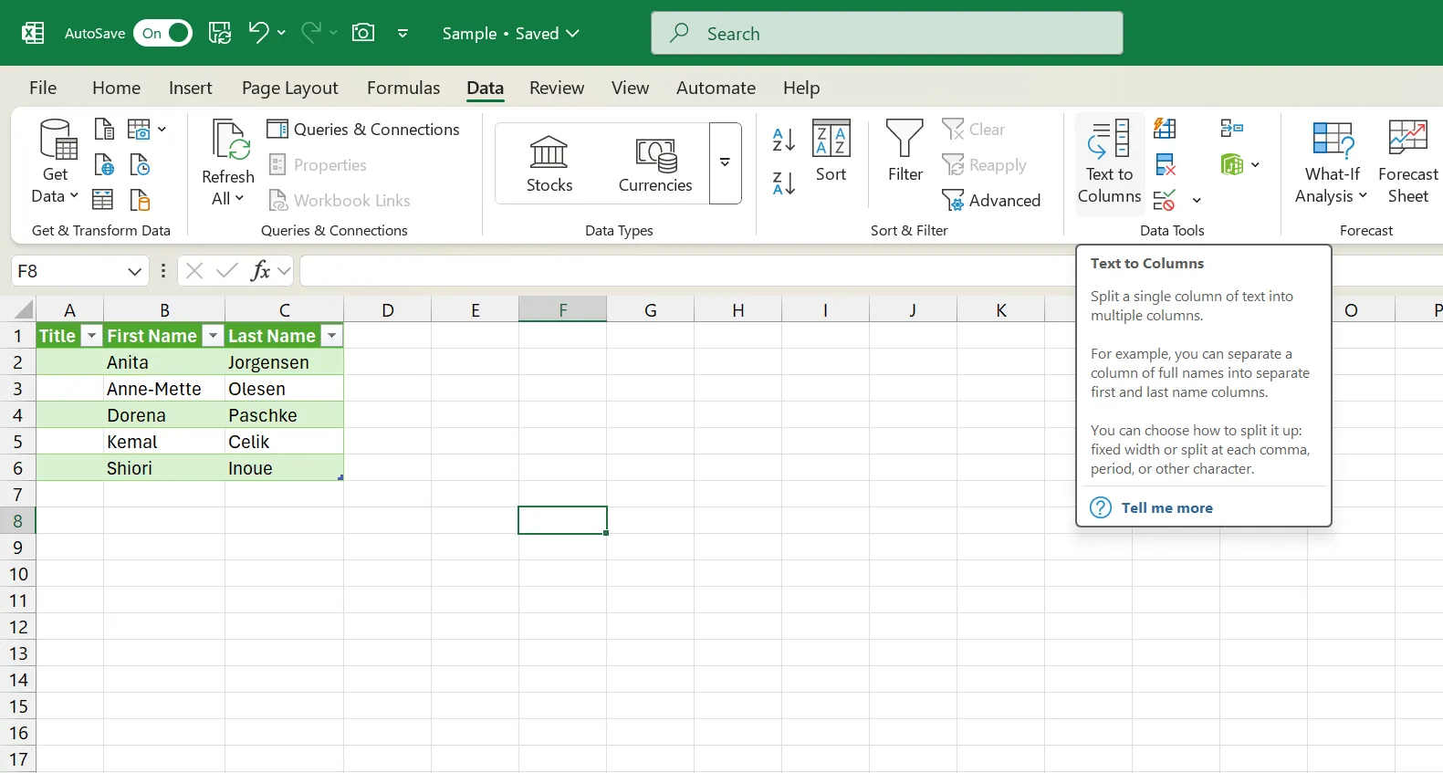 Hộp thoại Text to Columns (Chuyển văn bản thành cột) trong Excel, giúp phân tách dữ liệu từ một cột thành nhiều cột riêng biệt.