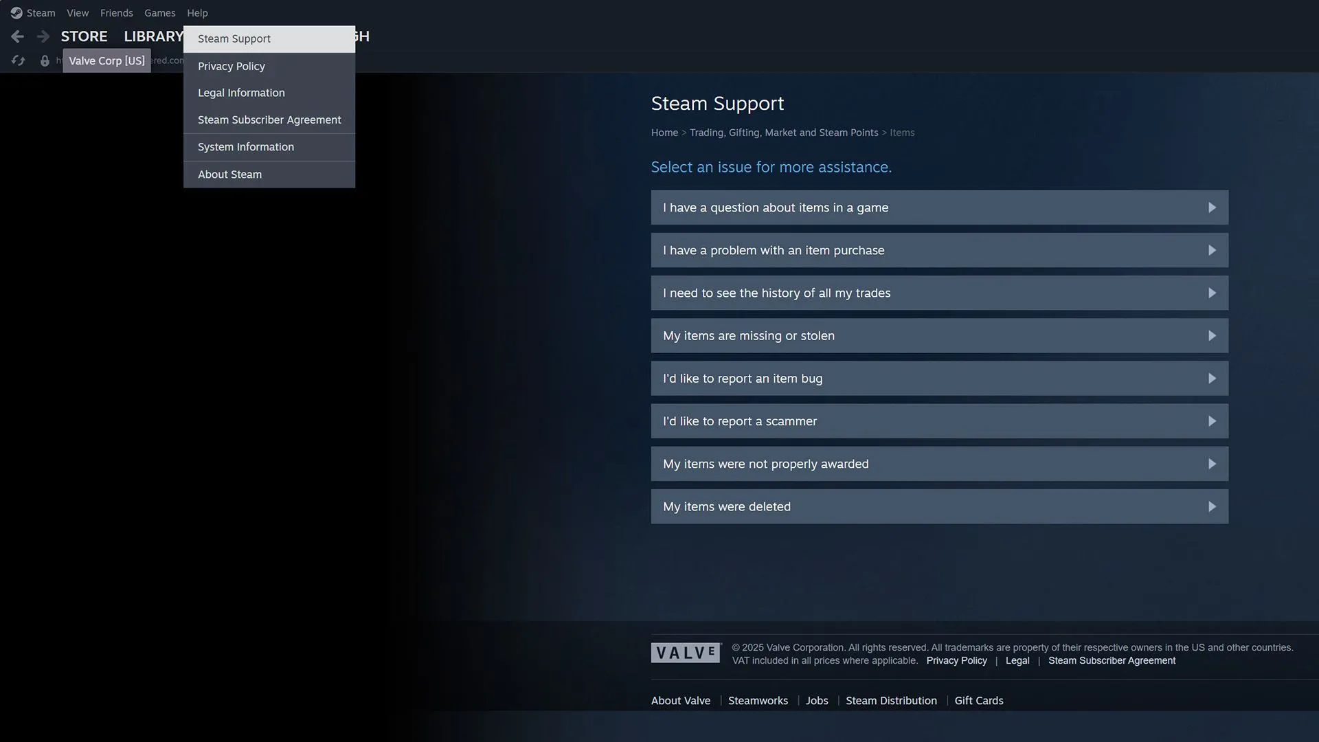 Hướng dẫn cách truy cập bộ phận hỗ trợ Steam để báo cáo giao dịch thị trường