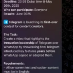 Hướng dẫn cuộc thi "kéo WhatsApp" của Telegram được đăng tải trên kênh chính thức của Pavel Durov