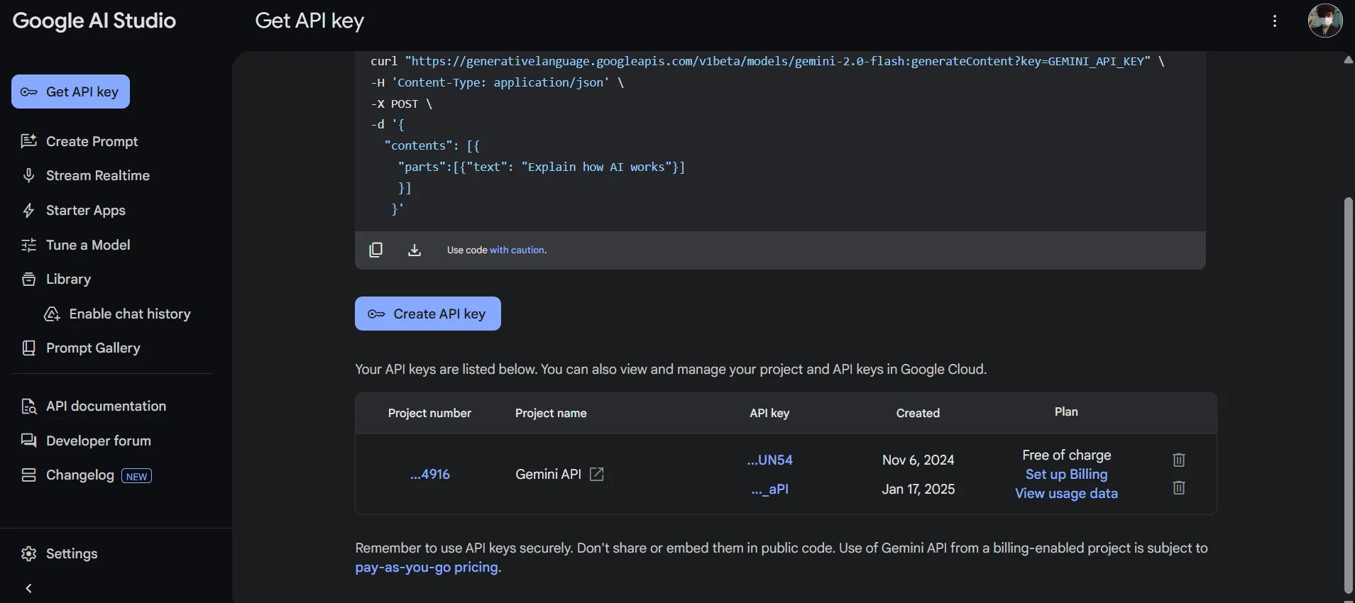 Hướng dẫn tạo khóa API miễn phí cho Gemini từ Google AI Studio