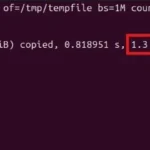 Kết quả kiểm tra tốc độ ghi ổ cứng SSD trên Linux sử dụng lệnh dd trong Terminal