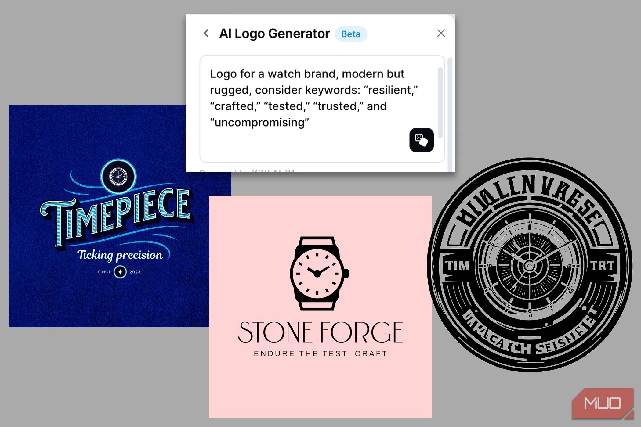 Kết quả tạo logo bằng Kittl AI không đạt yêu cầu mong muốn, cho thấy hạn chế của AI trong việc hiểu ý định thiết kế phức tạp.