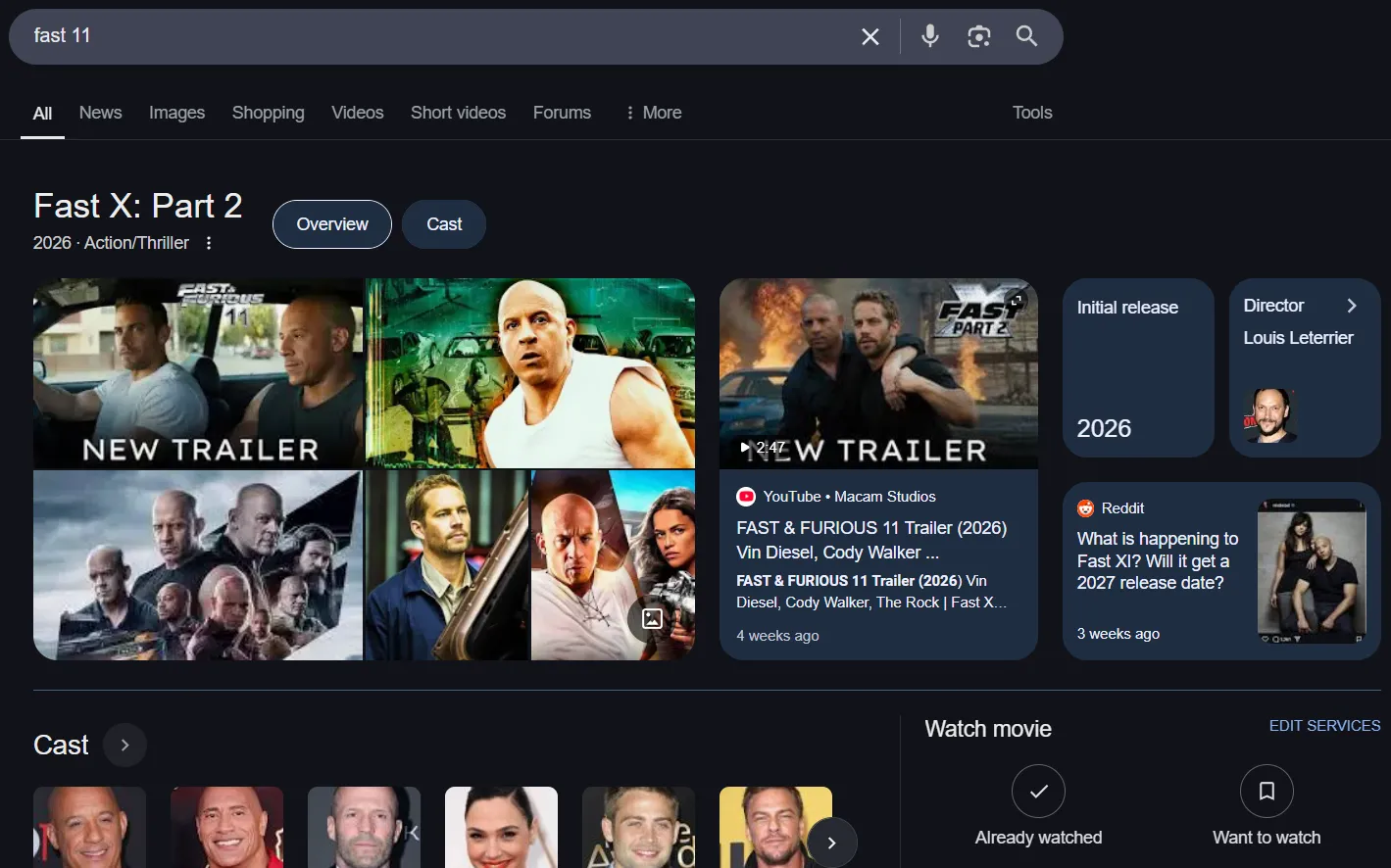 Kết quả tìm kiếm Google cho &quot;Fast 11&quot; bị thống trị bởi các tiêu đề clickbait và video giả mạo