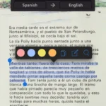 Kindle hiển thị từ vựng tiếng Tây Ban Nha được highlight và cửa sổ dịch nghĩa