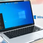 Laptop chạy Windows 10 cùng USB cài đặt, minh họa cho việc hệ điều hành sắp hết hỗ trợ