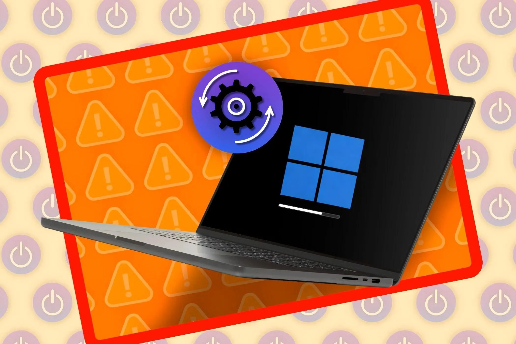 Laptop hiển thị màn hình tải với logo Windows và cập nhật, minh họa yêu cầu tài nguyên.