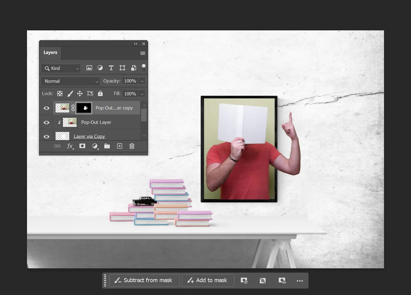 Layer mask cho hiệu ứng pop-out trong Photoshop