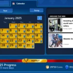Lịch thử thách hàng ngày tháng 1 năm 2025 trong Microsoft Solitaire hiển thị các ngày đã bỏ lỡ có thể chơi lại, minh họa sự linh hoạt trong việc duy trì thói quen.