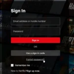 Liên kết "Bạn quên mật khẩu?" trên trang đăng nhập Netflix